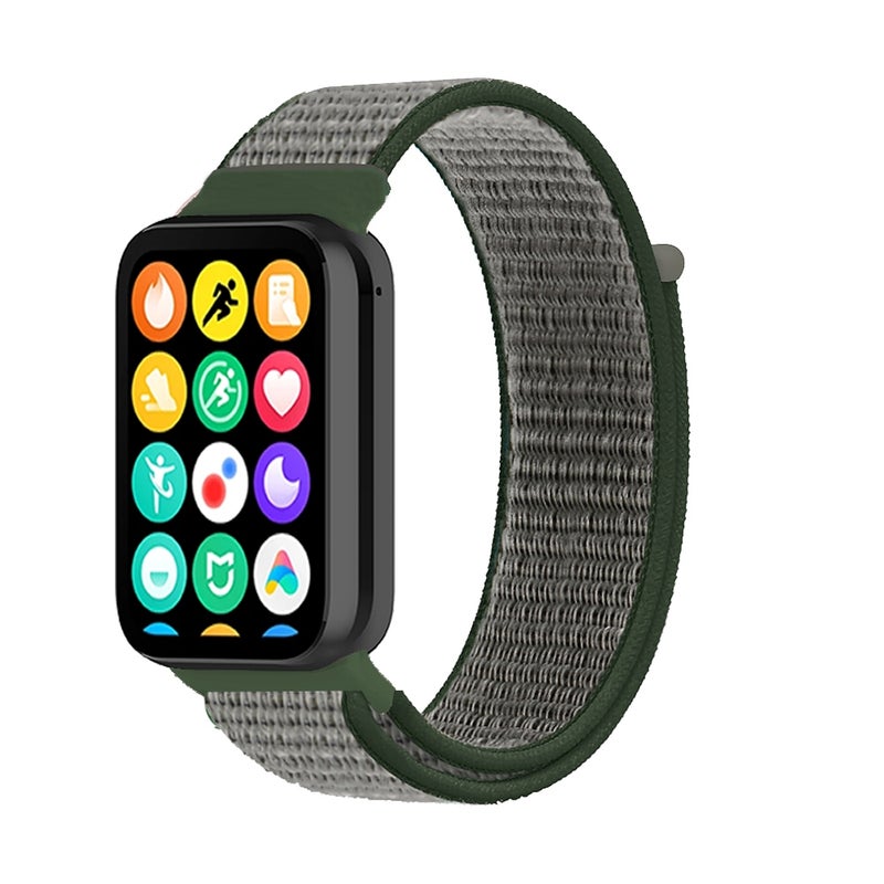 erorex For Xiaomi Smart Band 9 Pro / 8 Pro Nylon Loop Watch Band(Dark Olive) - Image 1