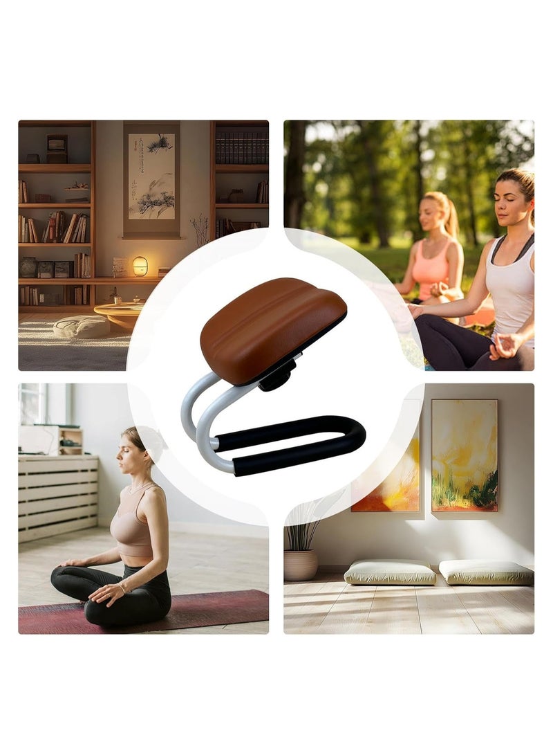 كرسي صلاة مسلم قابل لتعديل الارتفاع، يخفف آلام الظهر والمفاصل والركبة والكاحل أثناء الصلاة، خاصة لمن يعانون من زيادة الوزن وكبار السن والنساء الحوامل (بني) - Image 4