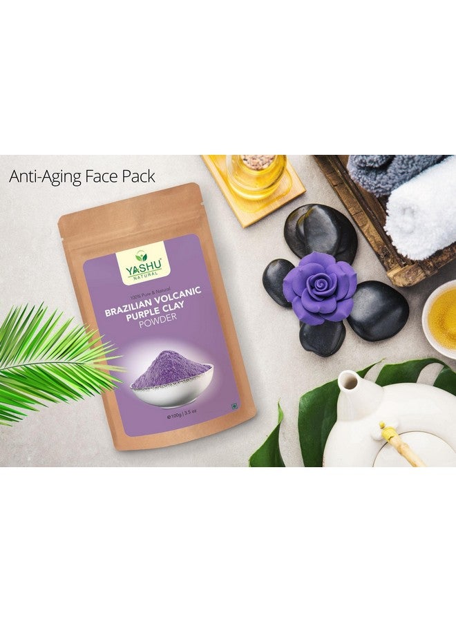 ياشو الطين البركاني البرازيلي الأرجواني لإشراقة طبيعية وتنظيف المسام | بودرة الوجه للتحكم في التجاعيد (100 جرام) - Image 5