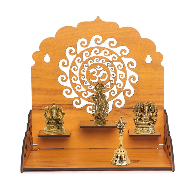 EXPRO Wooden Wall Mounted Pooja Mandir for Home & Office, Wooden Temple for Home Decor Hanging Pooja Stand for Idols | Height: 5 | DIY (Do-It-Yourself) (Height 28 | OM Design 3) - Image 4