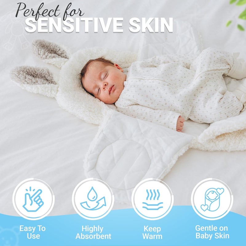 Baby Swaddle Blanket Set - 2 Ultra-Soft Plush Swaddles for Infants (Grey & White) - Image 3