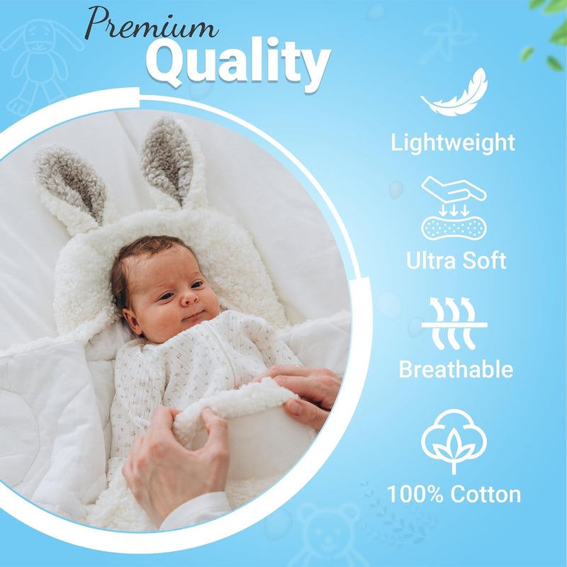 Baby Swaddle Blanket Set - 2 Ultra-Soft Plush Swaddles for Infants (Grey & White) - Image 4