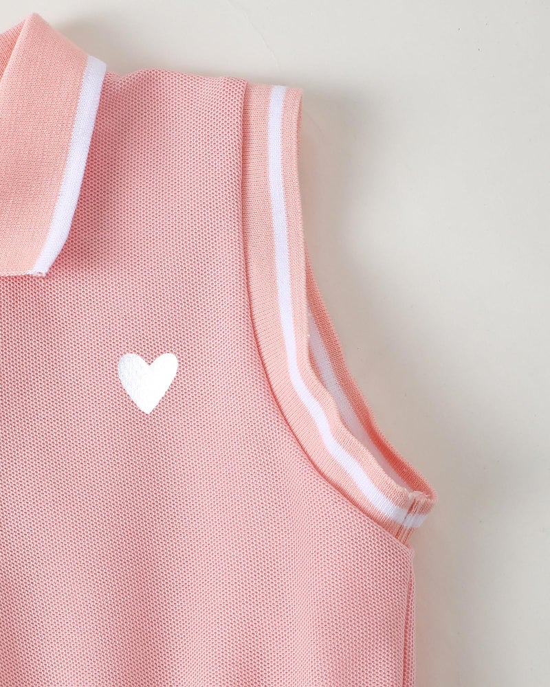 Saeaby Kids Girls Clothes 6T Girl Clothes Boho Sleeveless Polo Sporty Ruffle Playwear Sundress Toddler Little Girls Outfits Pink Dresses Size 7 for Kids - Image 4