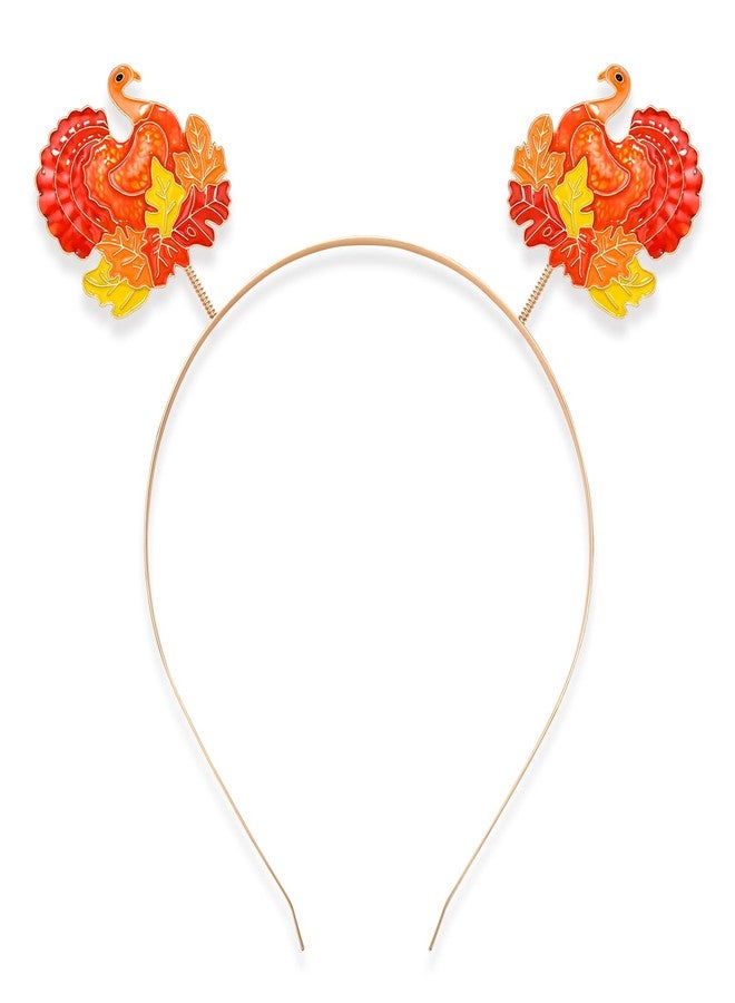 boderier Thanksgiving Headband Turkey Head Bopper for Women Girls Thanksgiving Costume Party Hair Accessory Gifts - Image 1
