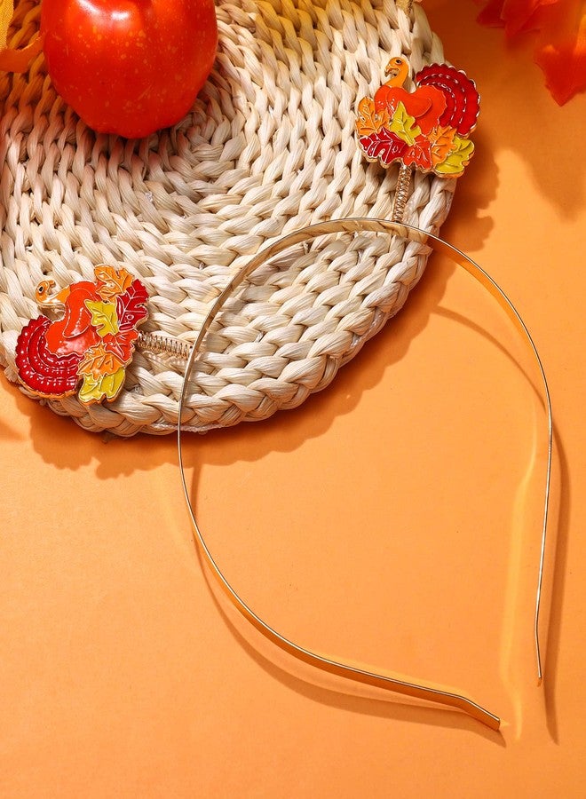 boderier Thanksgiving Headband Turkey Head Bopper for Women Girls Thanksgiving Costume Party Hair Accessory Gifts - Image 2