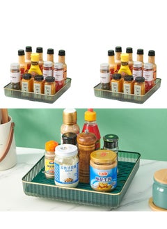 SYOSI Cabinet Spice Rack,360° Rotating Lazy Susan for Kitchen, Pantry, Refrigerator Turntable Organizer,Space-Saving Rectangle Design  - Image 1