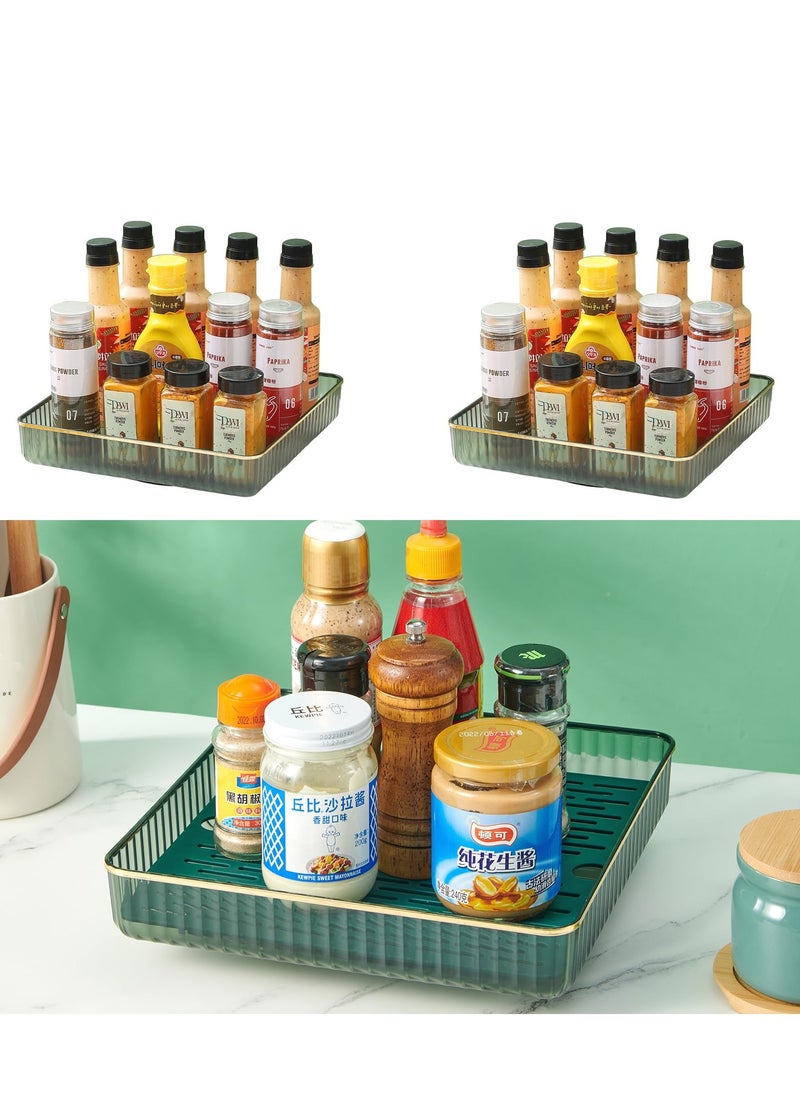 SYOSI - Cabinet Spice Rack,360° Rotating Lazy Susan for Kitchen, Pantry, Refrigerator Turntable Organizer,Space-Saving Rectangle Design - Image 1