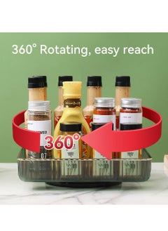 SYOSI Cabinet Spice Rack,360° Rotating Lazy Susan for Kitchen, Pantry, Refrigerator Turntable Organizer,Space-Saving Rectangle Design  - Image 2