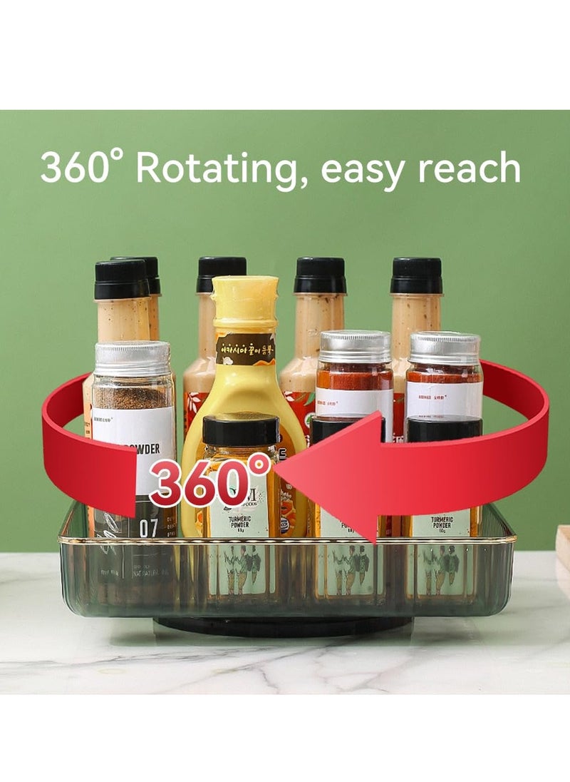 SYOSI - Cabinet Spice Rack,360° Rotating Lazy Susan for Kitchen, Pantry, Refrigerator Turntable Organizer,Space-Saving Rectangle Design - Image 1