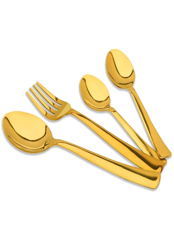 Parage 24 Pieces Stainless Steel Golden Cutlery Set, Premium Spoon Set for Home & Kitchen, PVD Gold Flatware for Elegant Dining (6 Pieces Each Table Spoons, Table Forks, Dinner Spoons & Tea Spoons) - Image 4