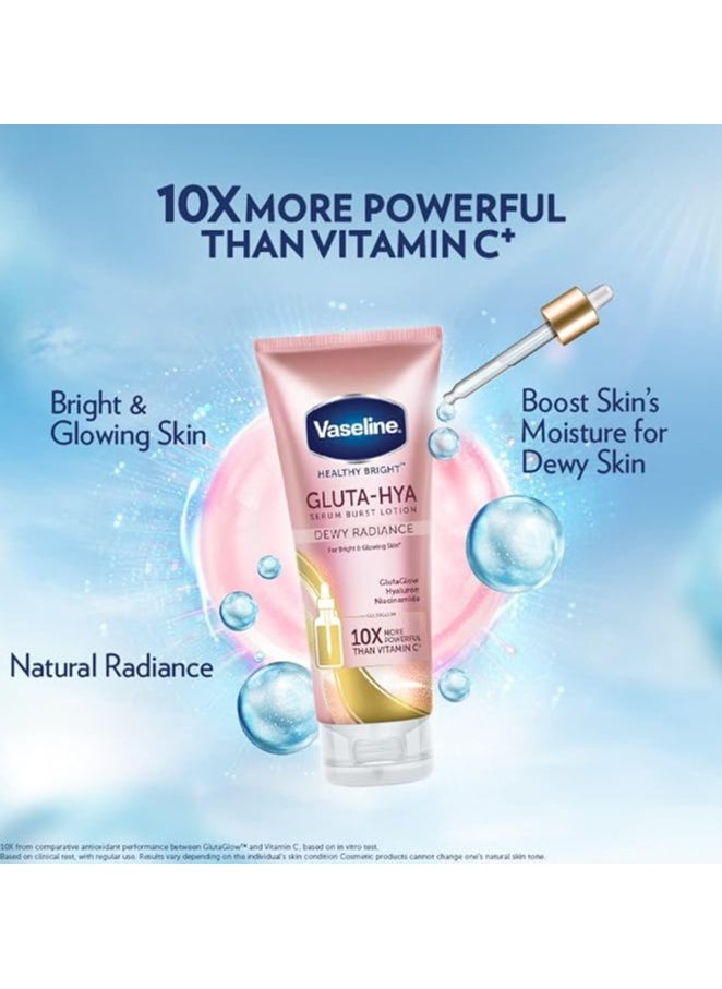 Vaseline Vaseline Healthy Bright Gluta-Hya Serum Burst Lotion, Dewy Radiance 330ml - Bright & Glowing Skin with 10x Vitamin C Power  - Image 3