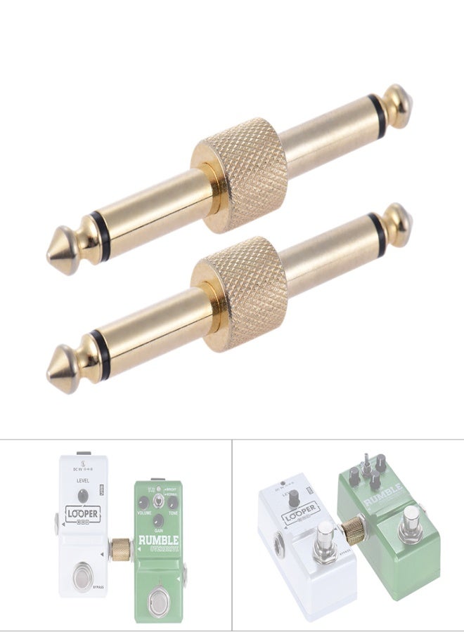 2 Pack 1/4 Inch 6.35mm Guitar Effect Pedal Coupler Connector Straight Type Guitar Pedal Board Accessory - Image 1