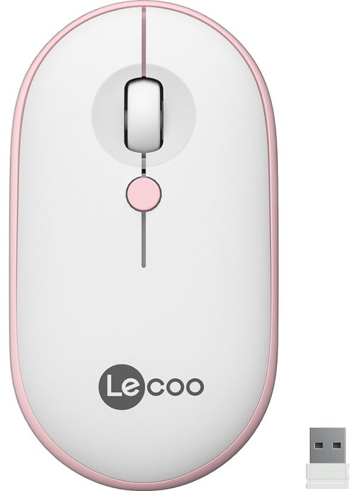 Lenovo WS212 Wireless 1600DPI 4-Button Optical Mouse White & Pink