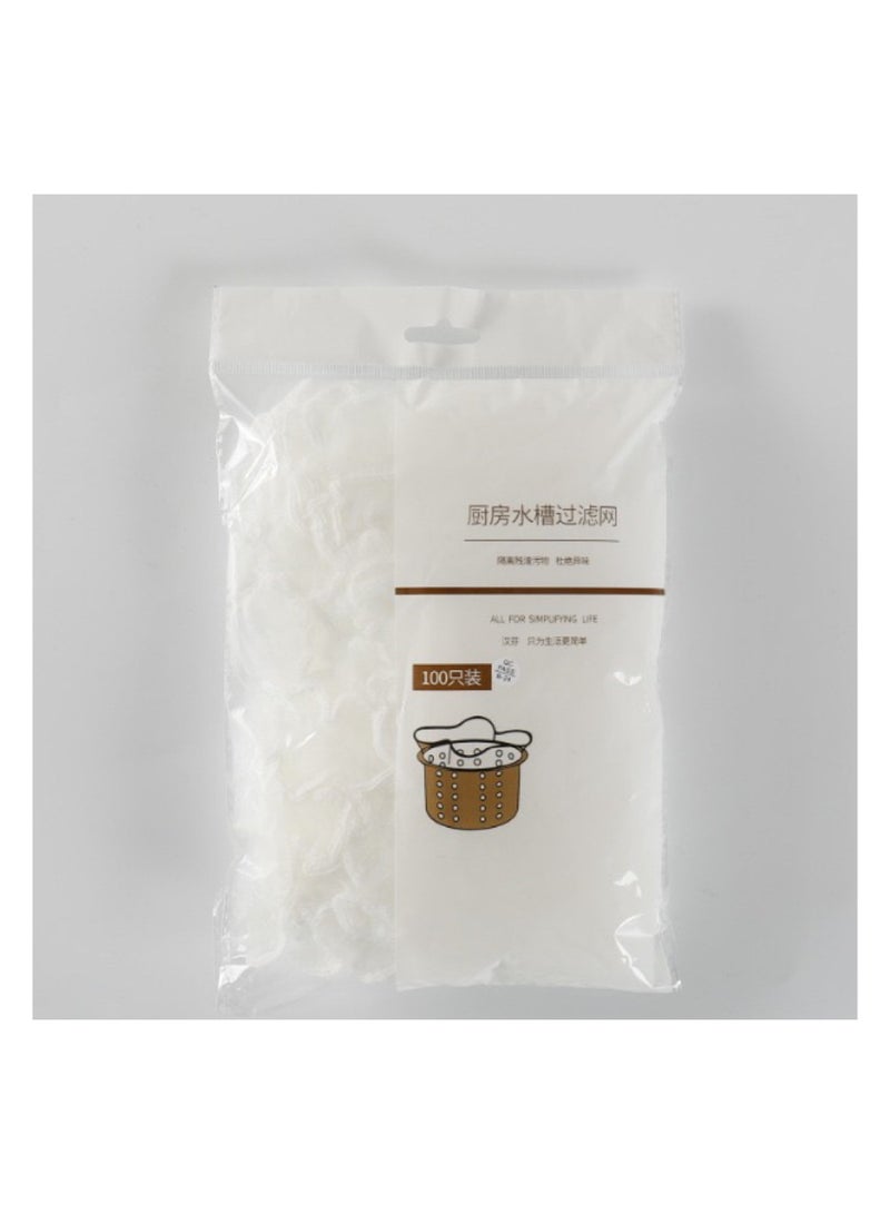 200 كيس شبكي لنفايات أحواض المطبخ، كيس شبكي لتصفية بقايا الطعام ومخلفات المطبخ، كيس شبكي لتصفية أحواض المطبخ، صندوق شفط من البولي بروبيلين يناسب جميع أحجام مصافي الأحواض، مصفاة مرنة مضادة للانسداد لتصريف أحواض المطبخ، تجمع نفايات الطعام (عبوة شفافة) - Image 1