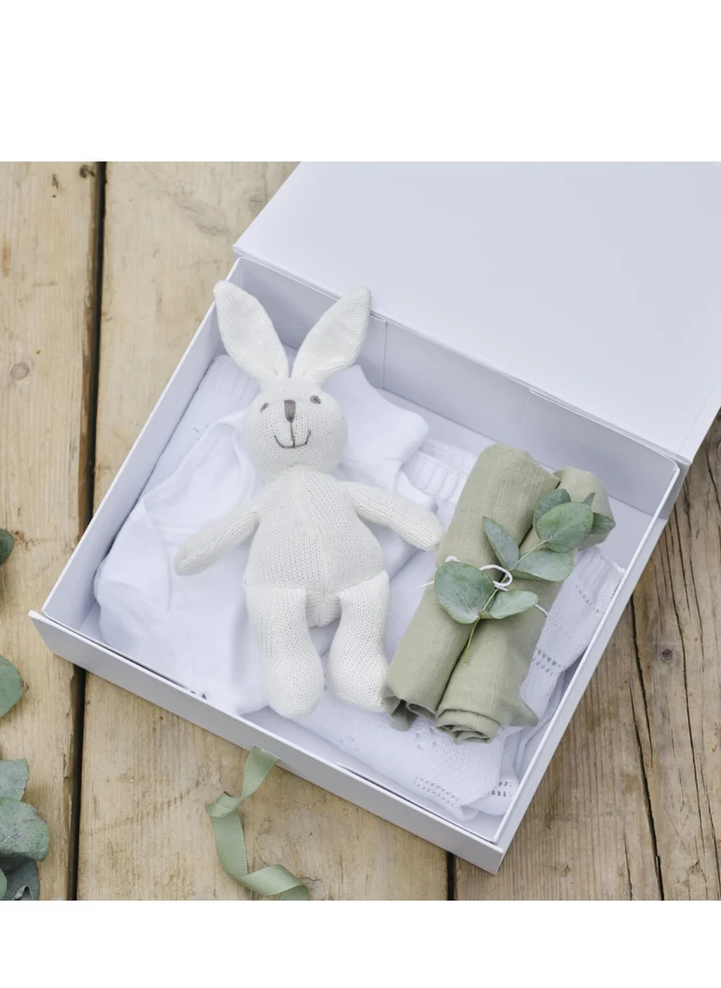 Ginger Ray Ginger Ray Gift Box Hey Baby Botanical and White - Baby Shower Gift Packaging