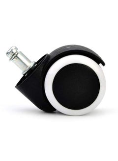 Delzon Delzon Chair Wheel tyre Nylon Black White Set of 5 Pieces  - Image 1