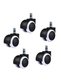 Delzon Delzon Chair Wheel tyre Nylon Black White Set of 5 Pieces  - Image 2
