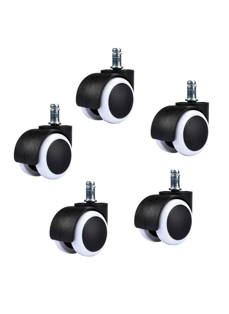 Delzon Delzon Chair Wheel tyre Nylon Black White Set of 5 Pieces  - Image 2