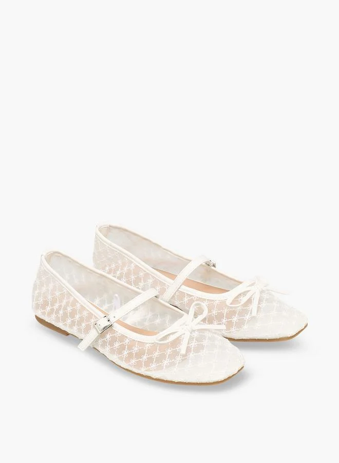 سيليست Women Bow Detail Mesh Mary Jane Shoes