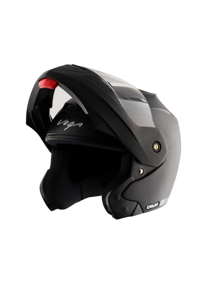 Vega Crux Isi Certified Flip-Up Helmet For Men And Women With Clear Visor(Black Size:M) - Image 1