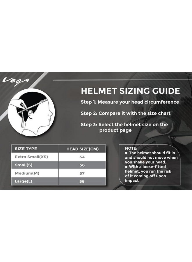 Vega Crux Isi Certified Flip-Up Helmet For Men And Women With Clear Visor(Black Size:M) - Image 2