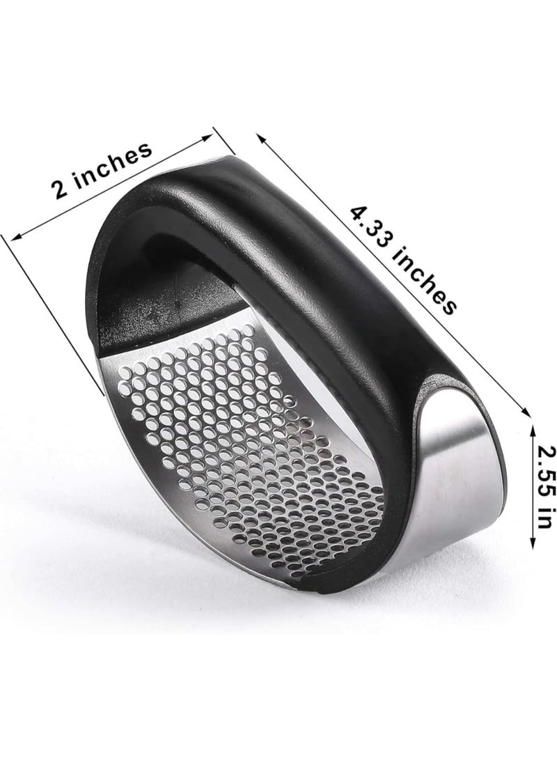 مطحنة الثوم والزنجبيل الفولاذية المقاومة للصدأ القوية وسهلة الاستخدام والتنظيف، مع مقبض مريح وآمنة في غسالة الصحون - أدوات المطبخ الاحترافية. - Image 1