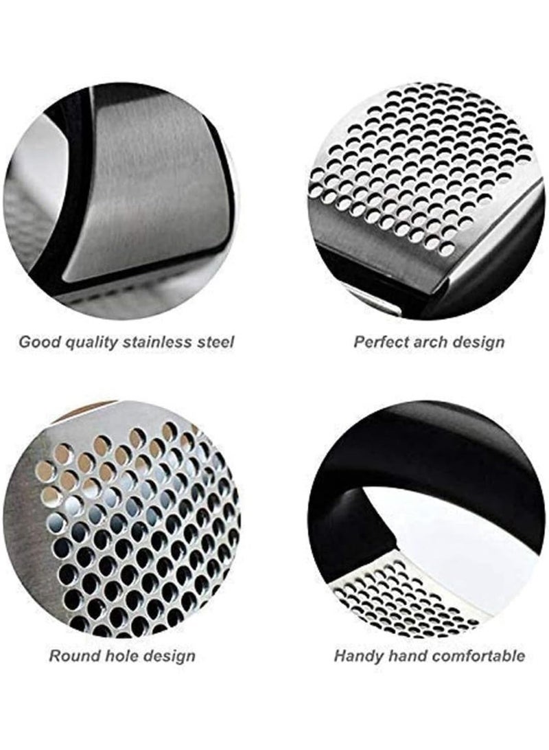 kunshao Stainless Steel Garlic Press Mincer Masher, Professional Garlic Ginger Crusher, Ergonomic Easy Clean Dishwasher Safe Kitchen Vegetable Chopper for Home Cooking Ramadan Eid Essentials - Image 4