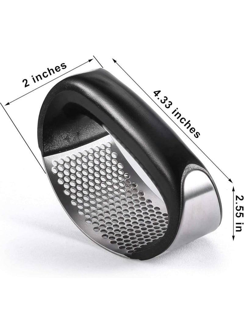 kunshao Stainless Steel Garlic Press Mincer Masher, Professional Garlic Ginger Crusher, Ergonomic Easy Clean Dishwasher Safe Kitchen Vegetable Chopper for Home Cooking Ramadan Eid Essentials - Image 3