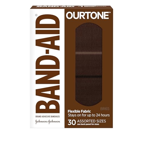 Band-Aid BandAid Brand Ourtone Adhesive Bandages Flexible Protection Care of Minor Cuts Scrapes QuiltAid Pad for Painful Wounds BR65 Assorted Sizes 30 ct - Image 2