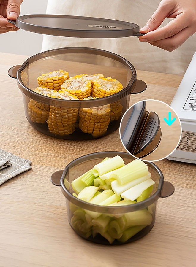 Hanayo 3 قطع حاويات تخزين الطعام مع أغطية حاويات تحضير الوجبات حاويات طعام محكمة الإغلاق لتخزين وتنظيم المطبخ صناديق الغداء آمنة في الميكروويف والفريزر (أسود) - Image 4