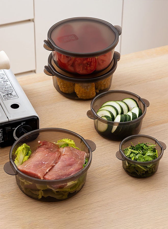 Hanayo 3 قطع حاويات تخزين الطعام مع أغطية حاويات تحضير الوجبات حاويات طعام محكمة الإغلاق لتخزين وتنظيم المطبخ صناديق الغداء آمنة في الميكروويف والفريزر (أسود) - Image 3