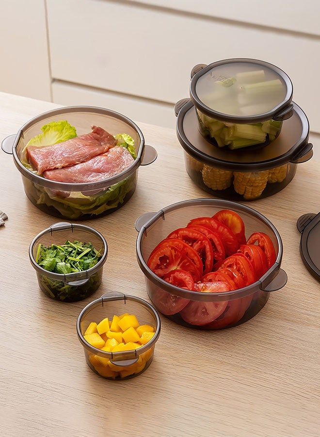 Hanayo 3 قطع حاويات تخزين الطعام مع أغطية حاويات تحضير الوجبات حاويات طعام محكمة الإغلاق لتخزين وتنظيم المطبخ صناديق الغداء آمنة في الميكروويف والفريزر (أسود) - Image 2