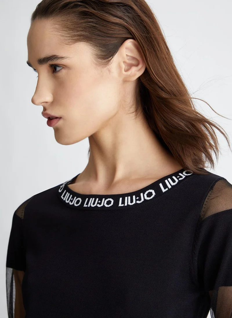 Liu Jo Top with mesh sleeves