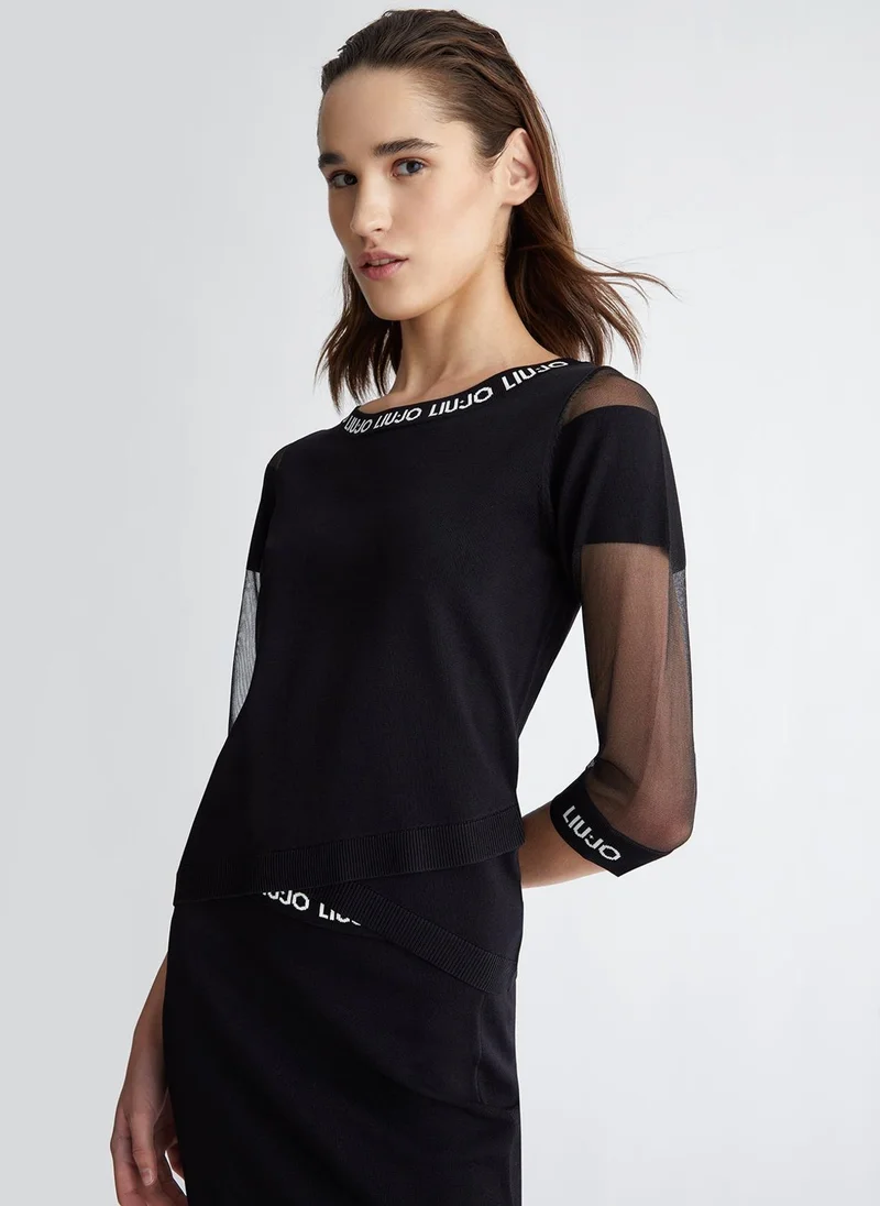 Liu Jo Top with mesh sleeves