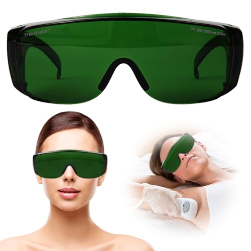 FreeMascot IPL 200nm-2000nm Laser Safety Glasses for Laser Hair Removal Treatment and Laser Cosmetology Operator Eye Protection (Green) - Image 1