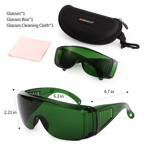 FreeMascot IPL 200nm-2000nm Laser Safety Glasses for Laser Hair Removal Treatment and Laser Cosmetology Operator Eye Protection (Green) - Image 4