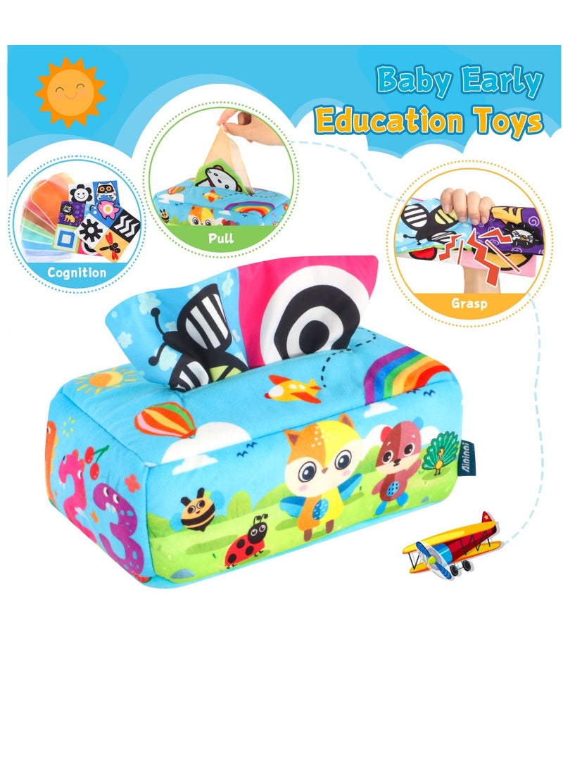SYOSI Soft Paper Box Toys, Montessori Intellectual Sensory Soothing Toys Ringing Paper Hands-on Creative Toys for 6-12 Months Girls Boys Baby (Wildlife)  - Image 5