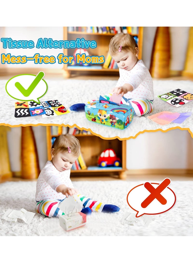 SYOSI Soft Paper Box Toys, Montessori Intellectual Sensory Soothing Toys Ringing Paper Hands-on Creative Toys for 6-12 Months Girls Boys Baby (Wildlife)  - Image 3