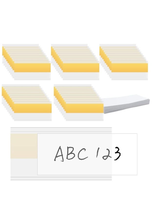 Self-Adhesive Ticket Holder,50 pcs 4x8 cm Price Tag Holders,Clear Self-Adhesive Label Holders,for Shop Office Home(with White Card Inserts) - Image 1