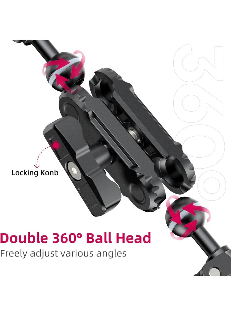 ULANZI Super Clamp Double Camera Clamp with 1/4" Adapter, CO17 Crab Plier Clip Bracket Mount Monitor Magic Arm Double Ball Head Adapter for Photo Studio Light Stand, Photo Boom Stand, Cross Bars - view 3