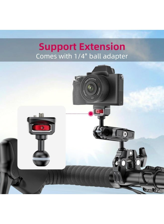 ULANZI Super Clamp Double Camera Clamp with 1/4" Adapter, CO17 Crab Plier Clip Bracket Mount Monitor Magic Arm Double Ball Head Adapter for Photo Studio Light Stand, Photo Boom Stand, Cross Bars - view 2