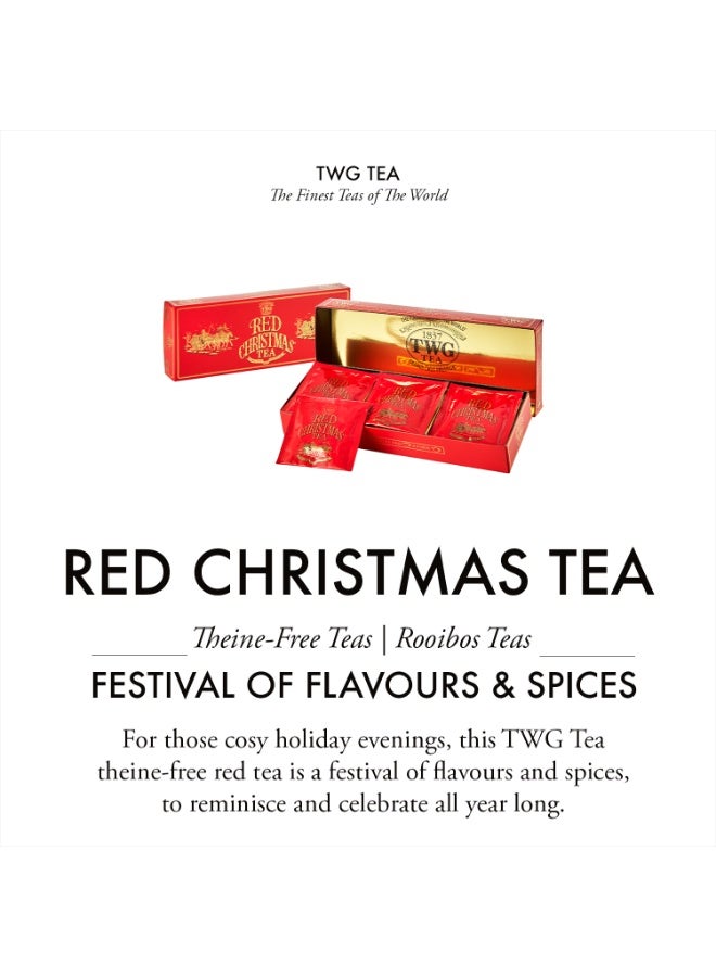 TWG Tea Red Christmas Tea | Rooibos Tea | 15 Hand Sewn Cotton Teabags | Gift Set - Image 3
