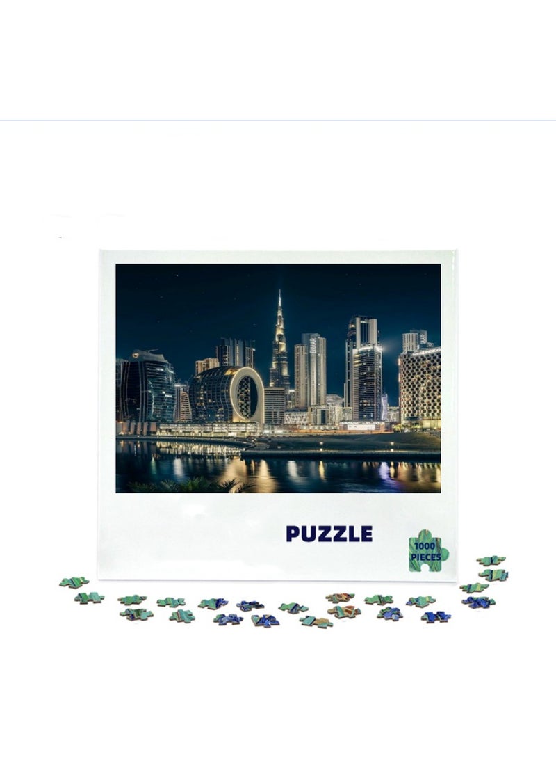 1000 Piece Dubai Night Scenery Skyline Colorful Entertainment And Leisure Decoration Puzzles - Image 2