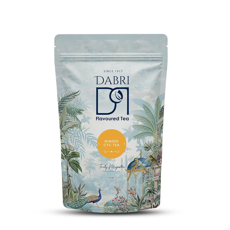 DABRI Ginger Premium CTC Tea 250gm Pouch | Adrak chai powder | Natural dried ginger | No preservatives | Promotes better blood circulation | Improved strength & Energy - Image 1
