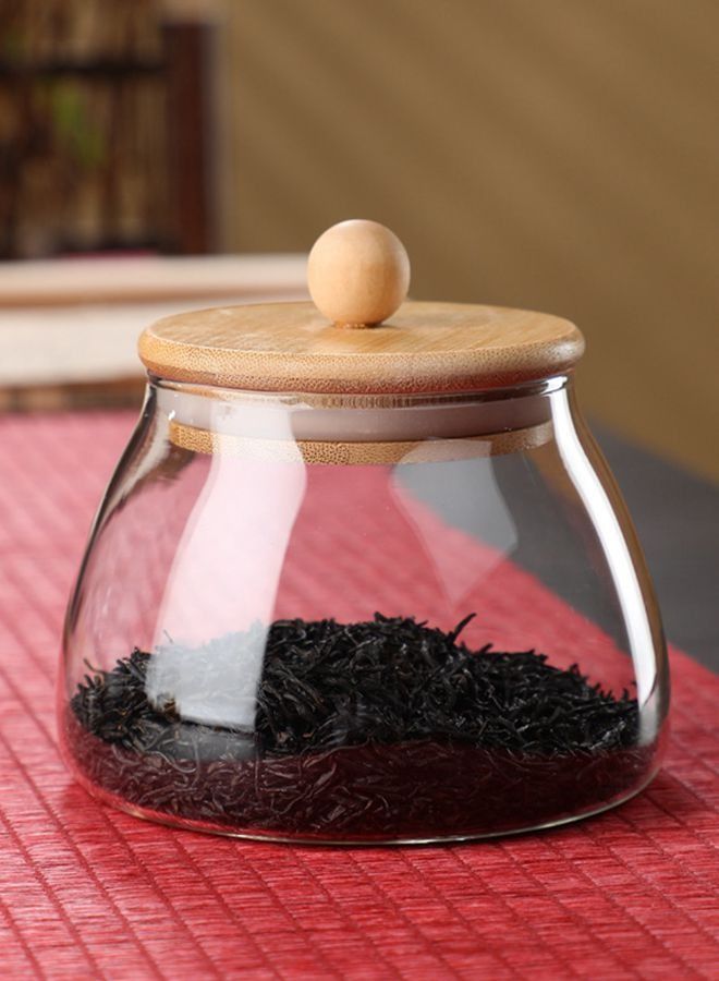 Glass Jar with Airtight Bamboo Lid Coffee Bean Jar Container Storage for Kitchen Storage Candy Bottle 400mL  - Image 5