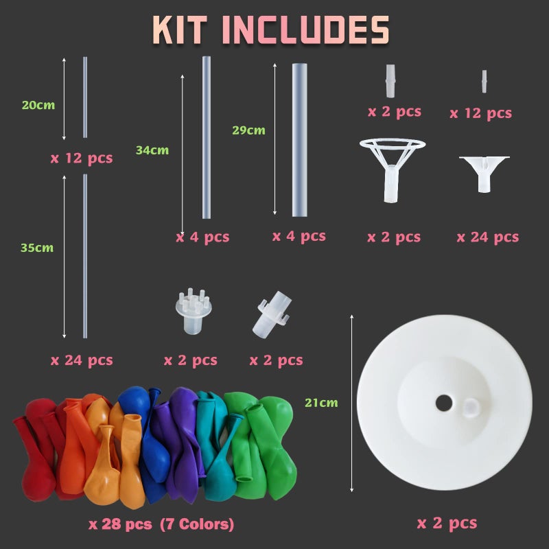 IMISNO Balloon Column Kit for Floor-Balloon Columns with Stand, Base and Pole,Balloon Tower Backdrop Decoration for Wedding, Baby Shower, Birthday Party, or Bachelorette Parties (MULTICOLOR) - Image 2