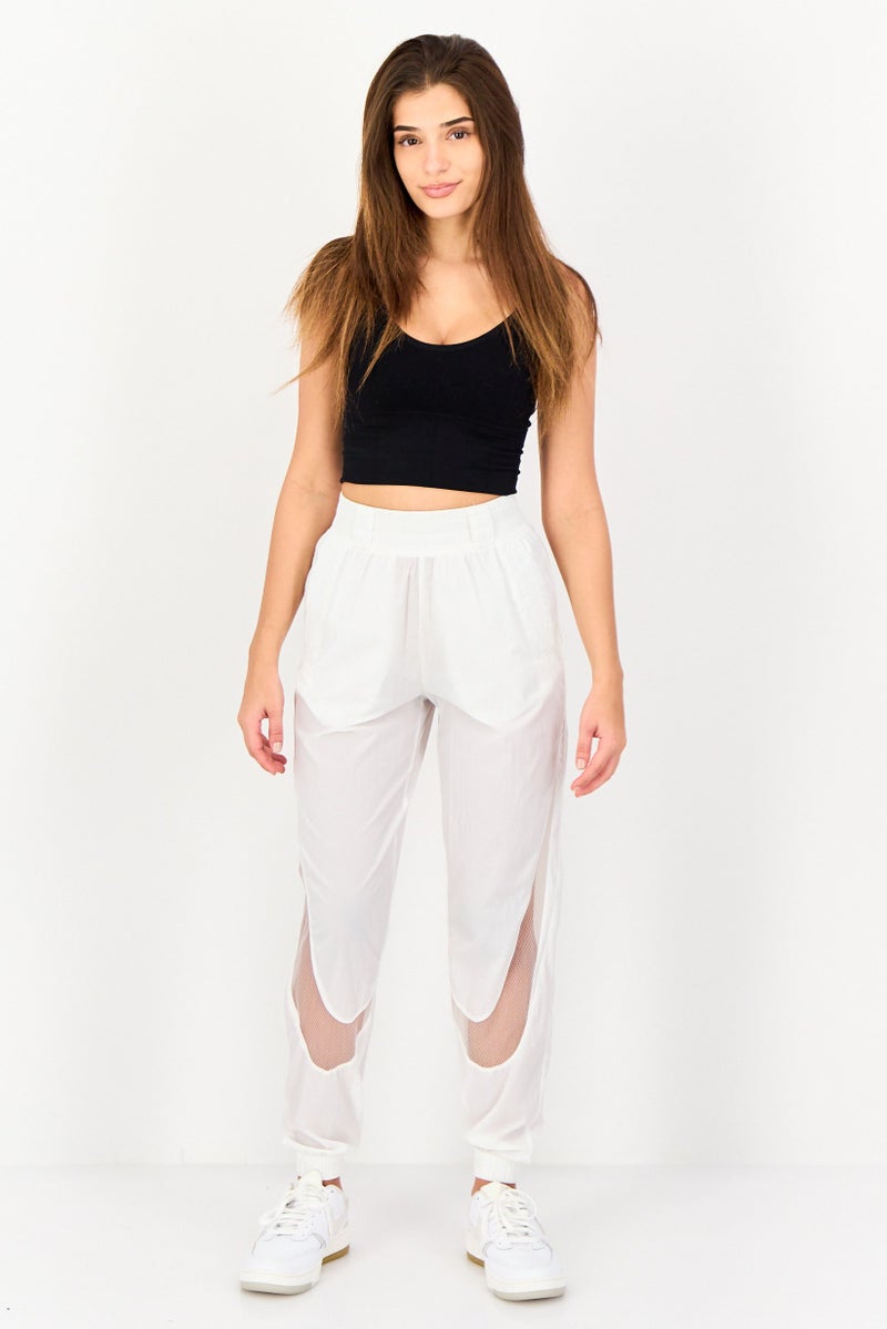 Nike Women Standard Fit Training Track Pants, White - Image 4
