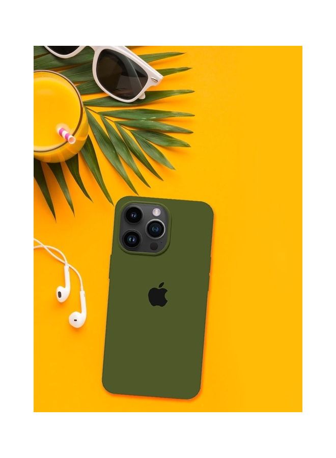 NIBEMINENT Silicone Case Cover Liquid Gel Soft Ultra Slim Shockproof Back Full Body Protection For Apple iPhone 14 Pro Max 6.7 inch Forest Green - Image 5