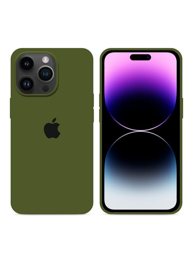 NIBEMINENT Silicone Case Cover Liquid Gel Soft Ultra Slim Shockproof Back Full Body Protection For Apple iPhone 14 Pro Max 6.7 inch Forest Green - Image 3