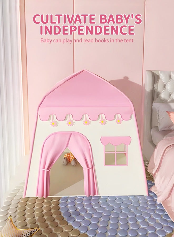 GROIC Kids Play Tent Playhouse with Star Lights, Large Fairy Playhouse with Star Lights Fairy Play House Indoor and Outdoor Toddler Tent, Easy Setup Gift for Children 51"x 39"x 51", Pink - Image 4